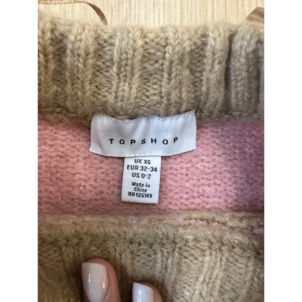 Topshop Women's Colorblock Knit Pullover Oversize Sweater Size 2 2508 - Picture 3 of 5